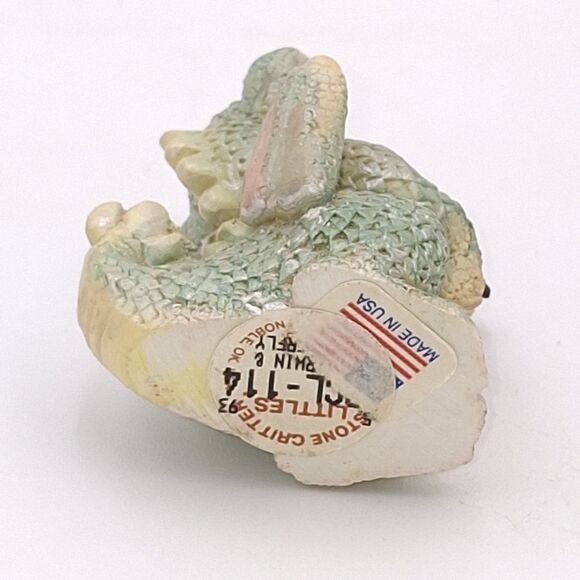 Vintage 1993 Stone Critter Littles Green Dragon SCL 114 Made in the USA Fantasy - Picture 9 of 11